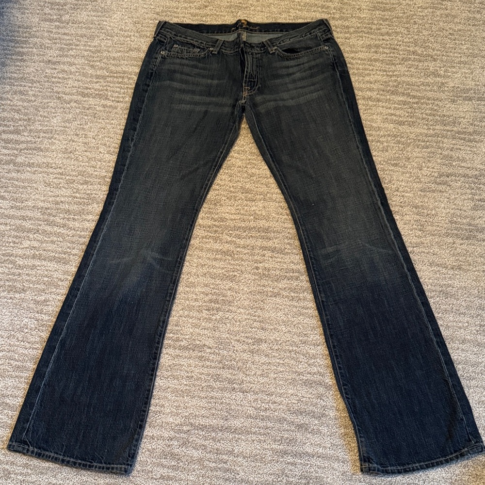 7 For All Mankind Women's Dark Blue Boot Cut Jeans